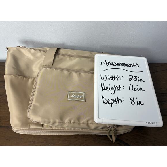 The Foldie Travel Bag Tan Lg 40L Weekender Exandable Foldable Carry On - Picture 13 of 13